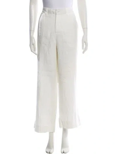 Pre-owned Anr+ Linen Wide Leg Pants In White