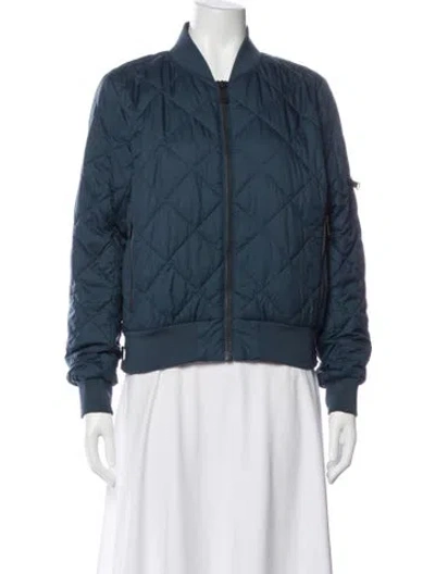 Pre-owned Anr+ Plaid Print Bomber Jacket In Blue