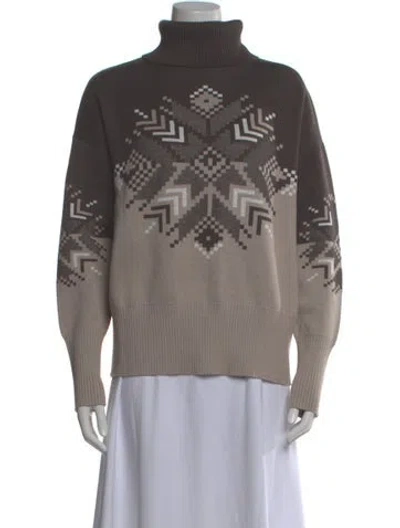 Pre-owned Anr+ Printed Turtleneck Sweater In Gray