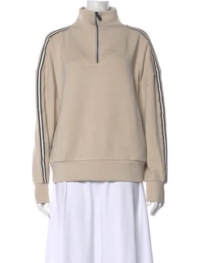 Pre-owned Anr+ Striped Mock Neck Sweatshirt W/ Tags In Neutral