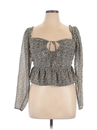 Pre-owned Anrabess Long Sleeve Blouse In Gray