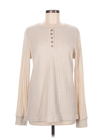 Pre-owned Anrabess Long Sleeve Blouse In White