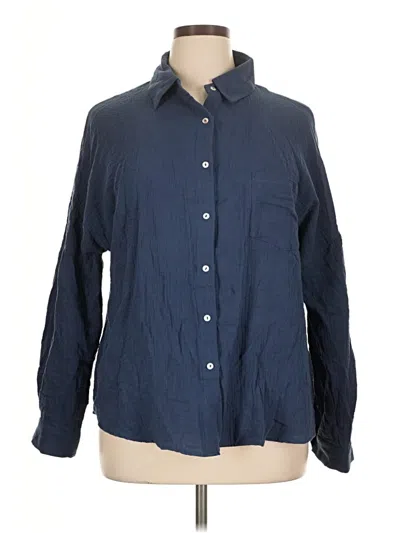 Pre-owned Anrabess Long Sleeve Button Down Shirt In Blue