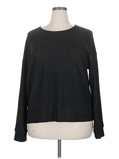 Pre-owned Anrabess Long Sleeve Top Black Boatneck Tops