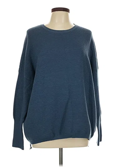 Pre-owned Anrabess Long Sleeve Top Blue Boatneck Tops