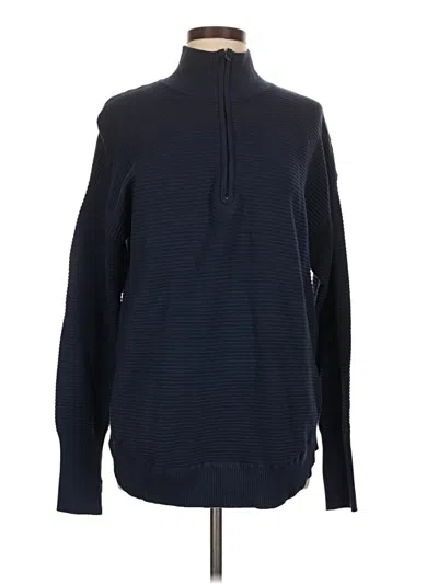 Anrabess Long Sleeve Top Blue Turtleneck Tops