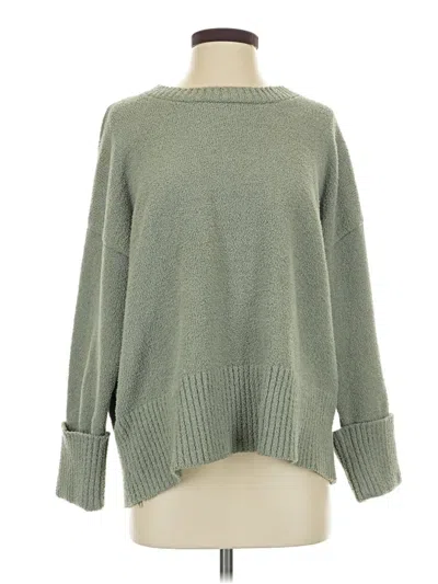 Pre-owned Anrabess Long Sleeve Top Green Boatneck Tops