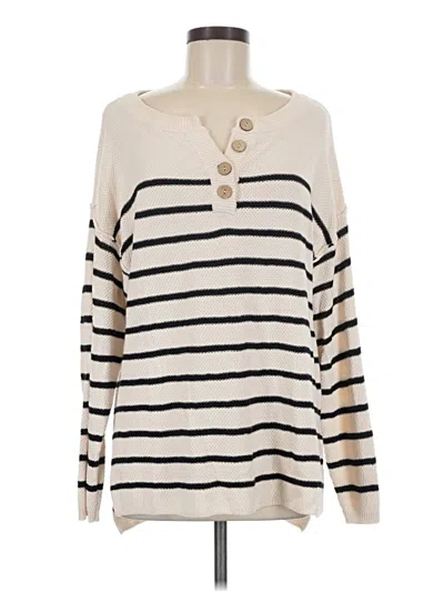 Pre-owned Anrabess Long Sleeve Top Ivory Boatneck Tops