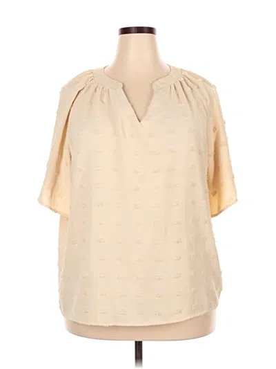 Pre-owned Anrabess Short Sleeve Blouse In Ivory