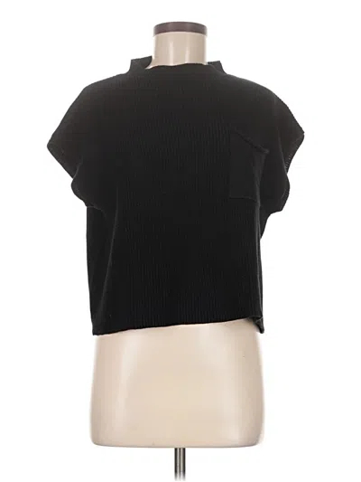 Pre-owned Anrabess Short Sleeve Top Black Mock Neckline Tops
