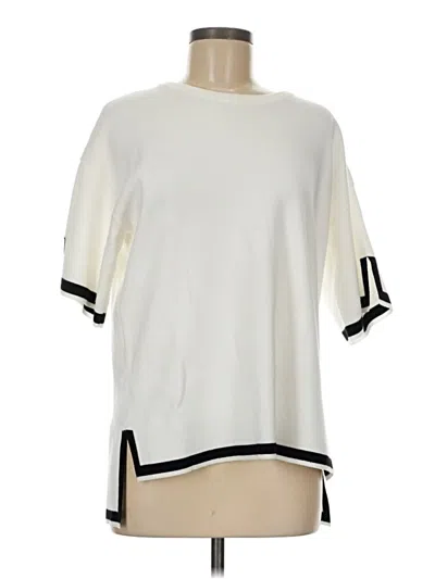 Pre-owned Anrabess Short Sleeve Top Ivory Boatneck Tops In White