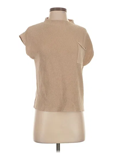 Pre-owned Anrabess Short Sleeve Top Tan Turtleneck Tops