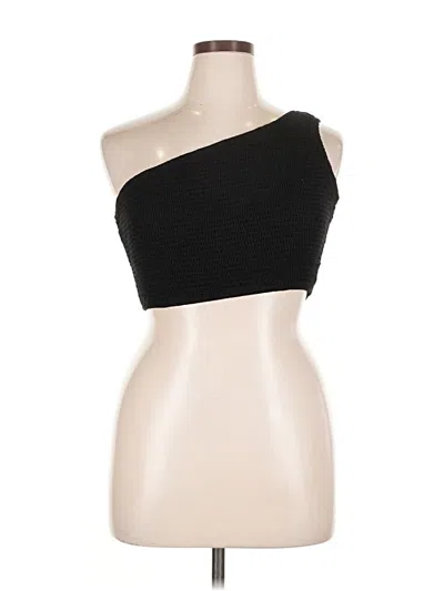 Pre-owned Anrabess Sleeveless Top Black One Shoulder Neckline Tops