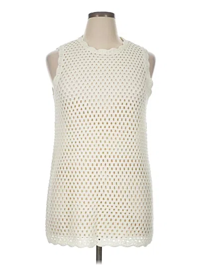 Pre-owned Anrabess Sleeveless Top Ivory High Neck Tops In White