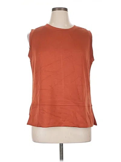 Anrabess Sleeveless Top Orange Crew Neck Tops