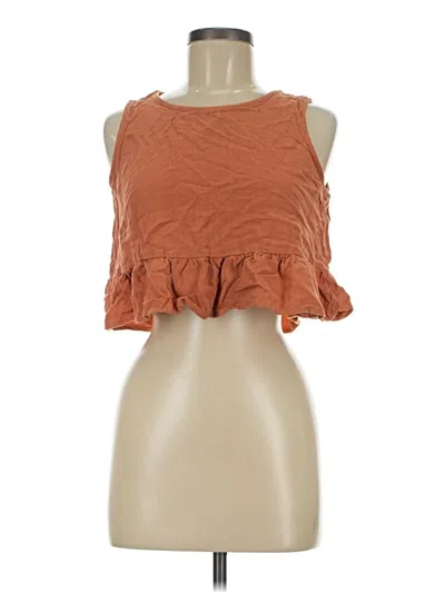 Pre-owned Anrabess Sleeveless Top Orange Halter Neckline Tops