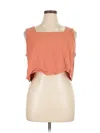 Anrabess Sleeveless Top Orange Scoop Neck Tops In Orange