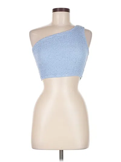 Pre-owned Anrabess Tube Top Blue One Shoulder Neckline Tops