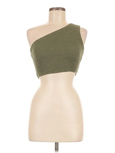 Pre-owned Anrabess Tube Top Green One Shoulder Neckline Tops