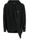 Anrealage Draped Drawstring Hoodie In Black