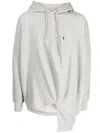 Anrealage Draped Drawstring Hoodie In Grey