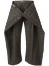 Anrealage Front Fold Jeans In Brown