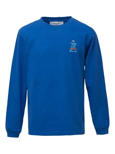 Anrealage X Doraemon Drone-print Long-sleeve Top In Blue