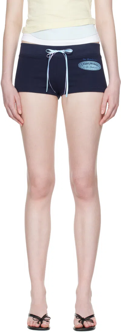 Ans Dostoevner Navy Birthday Pants Shorts In Blue