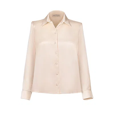 Anse Victorin Women's Alva Silk Blouse - Cream White