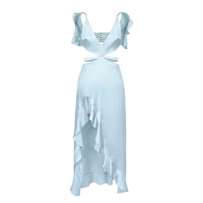 Anse Victorin Women's Angelina Silk Dress - Light Blue
