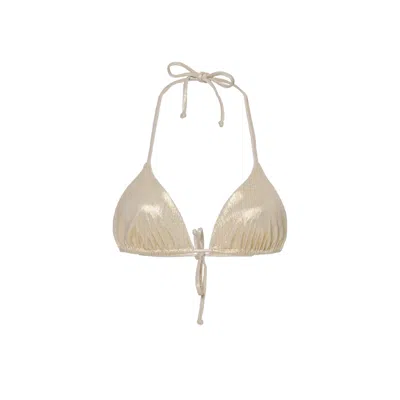 Anse Victorin Women's Bianca Bikini Top - Gold In Animal Print