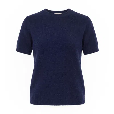 Anse Victorin Women's Camilla Cashmere Silk Pullover Dark Blue