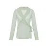 Anse Victorin Women's Eva Silk Blouse - Mint Green In Green