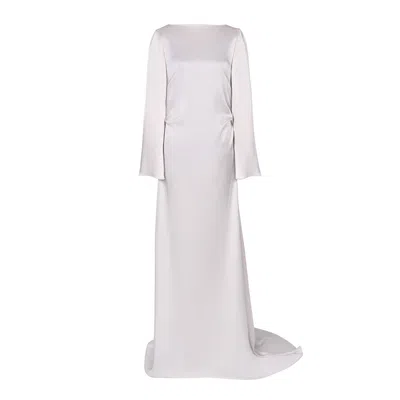 Anse Victorin Women's Geraldine Silk Dress - Pearl Grey In Gray