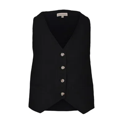 Anse Victorin Women's Kim Linen Vest - Black