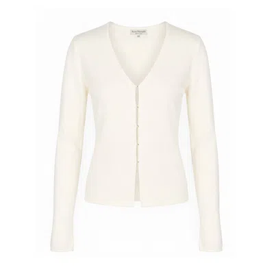 Anse Victorin Women's Laetitia Cardigan Cashmere Silk Cream White
