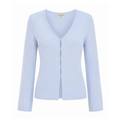Anse Victorin Women's Laetitia Cashmere Silk Cardigan Light Blue