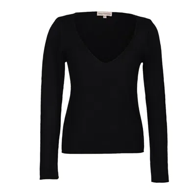 Anse Victorin Women's Odette Silk Cashmere Pullover - Black