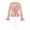 Anse Victorin Women's Pink / Purple Lily Silk Blouse - Floral Nude In Pink/purple