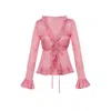Anse Victorin Women's Pink / Purple Lily Silk Blouse - Pink In Pink/purple