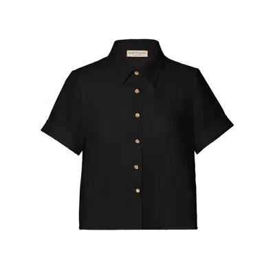 Anse Victorin Women's Sarah Linen Shirt - Black