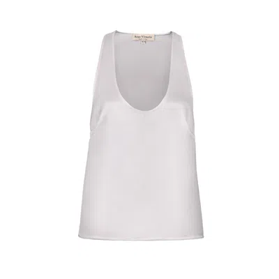 Anse Victorin Women's Victoria Silk Top - Pearl Grey In Gray