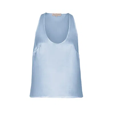 Anse Victorin Women's Victoria Silk Top - Light Blue
