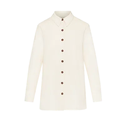 Ansea The Poplin Button Down Shirt In Bone