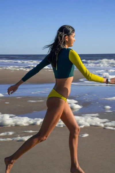 Ansea The Rash Guard In Chartreuse/forest