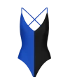 Ansea The Reversible Tie Back One Piece In Black/blue