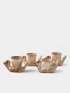 Anūt Cairo Chicken Hand-painted Ceramic Egg Cups (set Of 4) Anut Cairo Abask Gift Set