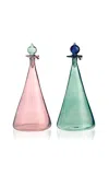 Anūt Cairo Couple Vinegar & Oil Flasks; Set Of 2 In Multi