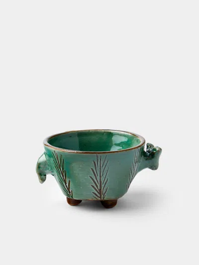 Anūt Cairo Fields Hand-painted Ceramic Bowls (set Of 4) Anut Cairo Abask Gift Set In Green