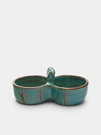 Anūt Cairo Fields Salt & Pepper Pinch Pot Anut Cairo Abask Luxury Gift In Green